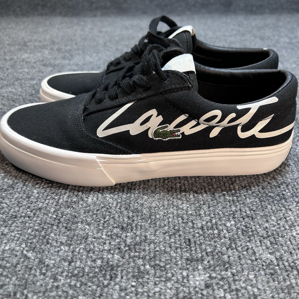 Lacoste Men's Jump-Serve-Lace-0121-2 Sneakers Low Top Black/Off White Size 7.5 - Picture 3 of 8